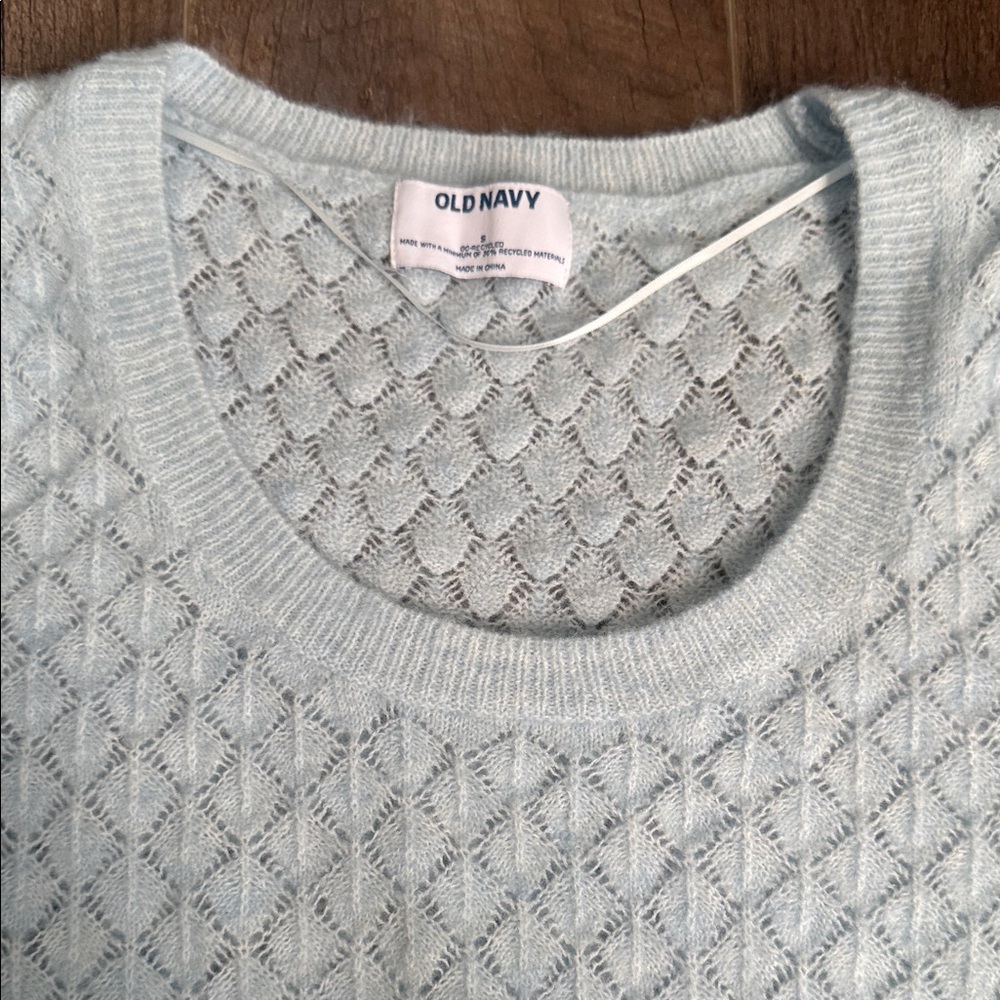 Old Navy Women's Soft Blue Textured Sweater